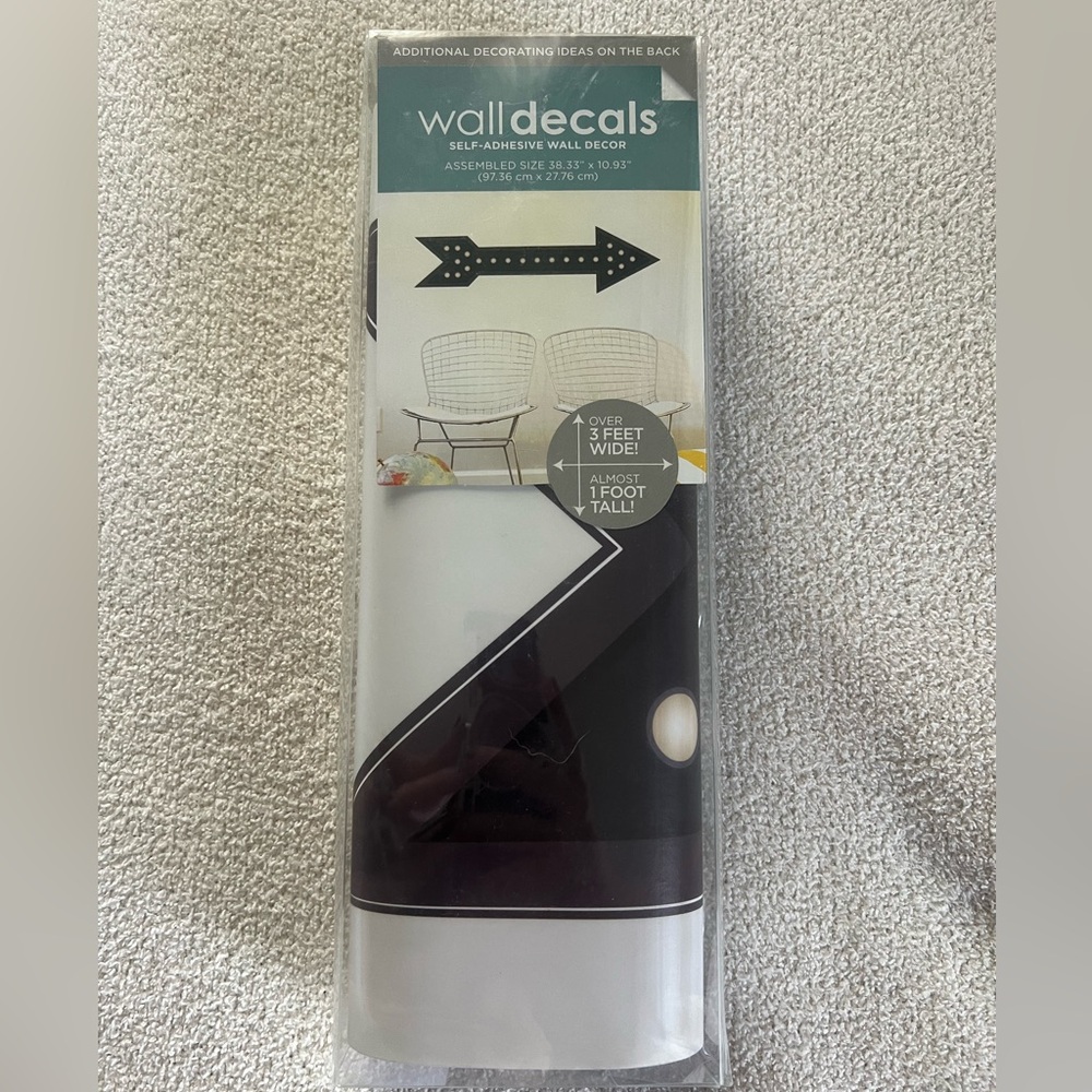 Wall Decals Arrows Peel & Stick - 2 (11.75”x 24”) Sheets New in Package